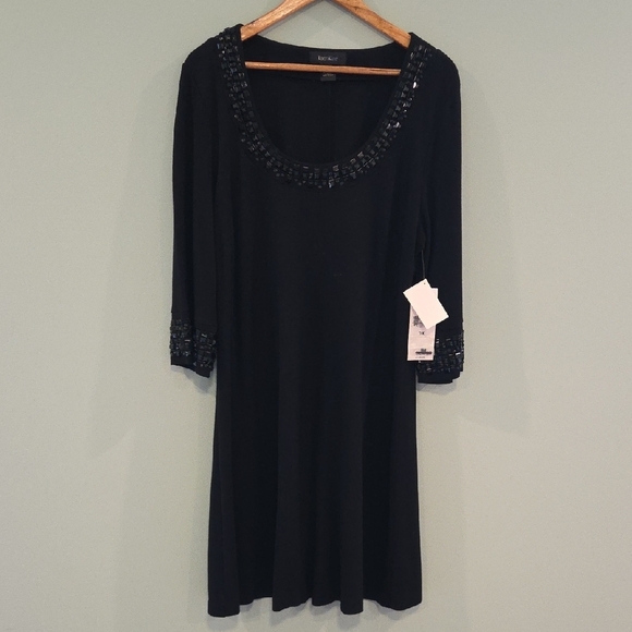 Karen Kane Black Beeded Embellished Cocktail Dress Size 0X - Picture 1 of 10